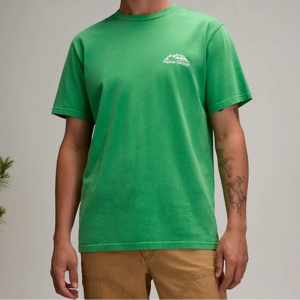 Alpine Design Men's Short Sleeve Graphic T-Shirt Medium Nature Green Crew Neck